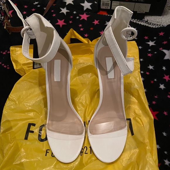Forever 21 white and clear heels - Picture 1 of 3